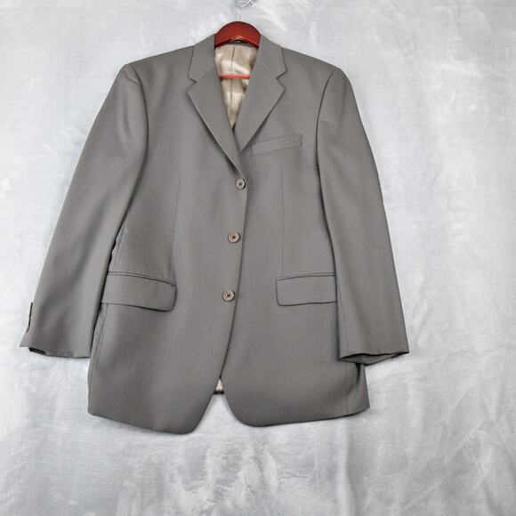Calvin Klein Blazer Men's 38R Beige Gray Wool Sport Coat Jacket - Picture 1 of 12